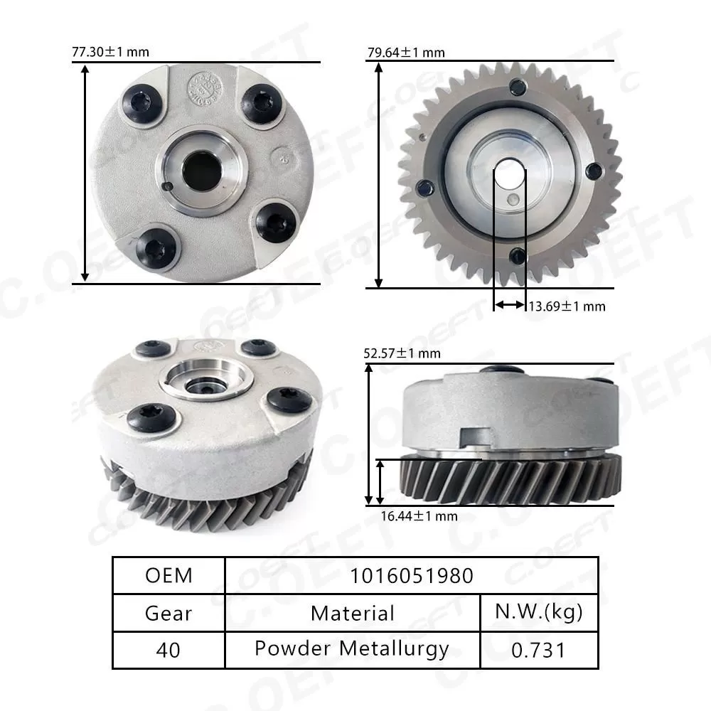For Geely 479QN Engine Parts Automatic Camshaft Actuator Cam Gear Pulley 1016051980 Camshaft Dephaser Pulley