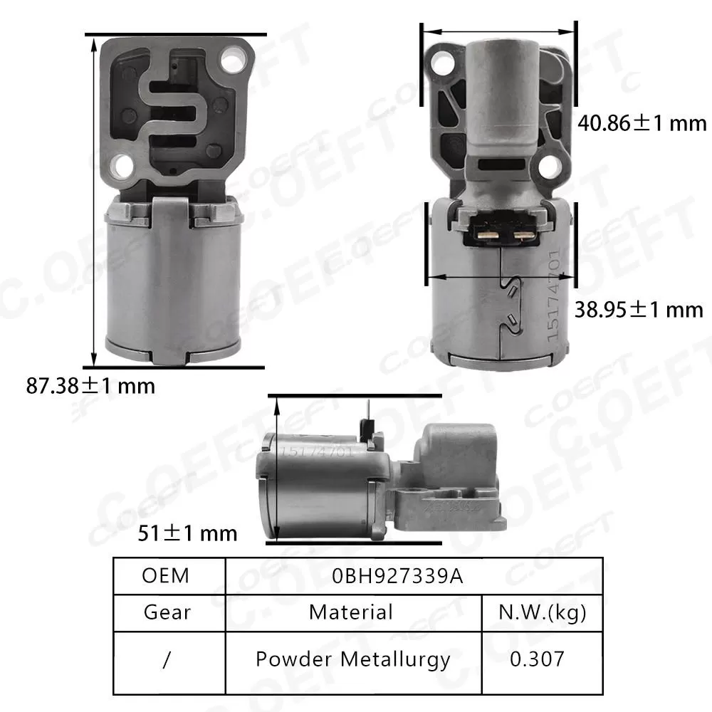 For Volkswagen 0BH/02E/0B5 Transmission Solenoid Valve 0BH927339A