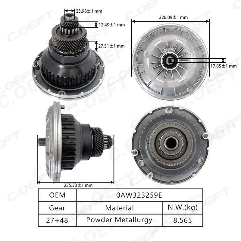 For Audi 0AW Transmission Clutch Assembly 48T-27T 0AW323259E