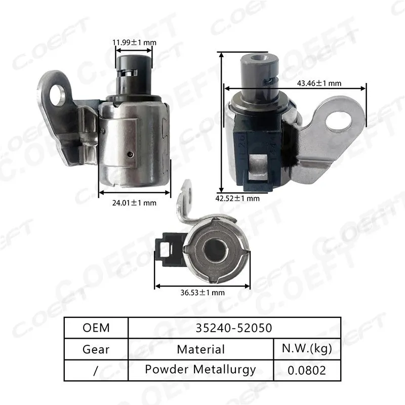 For Toyota for Corolla U340E U341E Transmission Solenoid valve 35240-52050