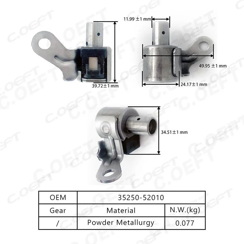 Refabrication High Quality Transmission Solenoid Valve 35250-52010 for Toyota Corolla U340E/U341E