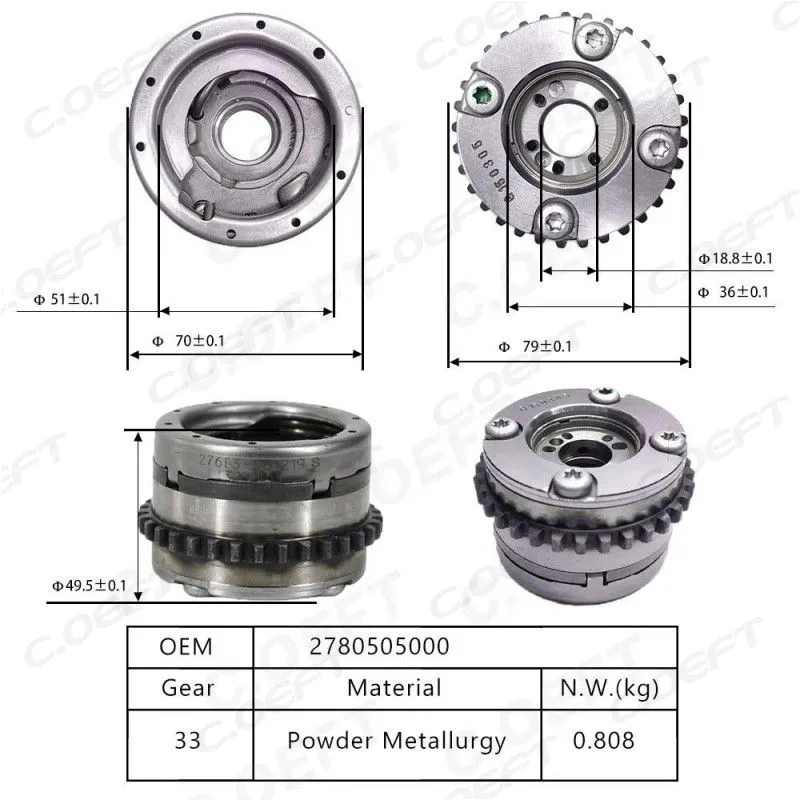 For Mercedes Benz  Camshaft Adjustment Unit A2780505000