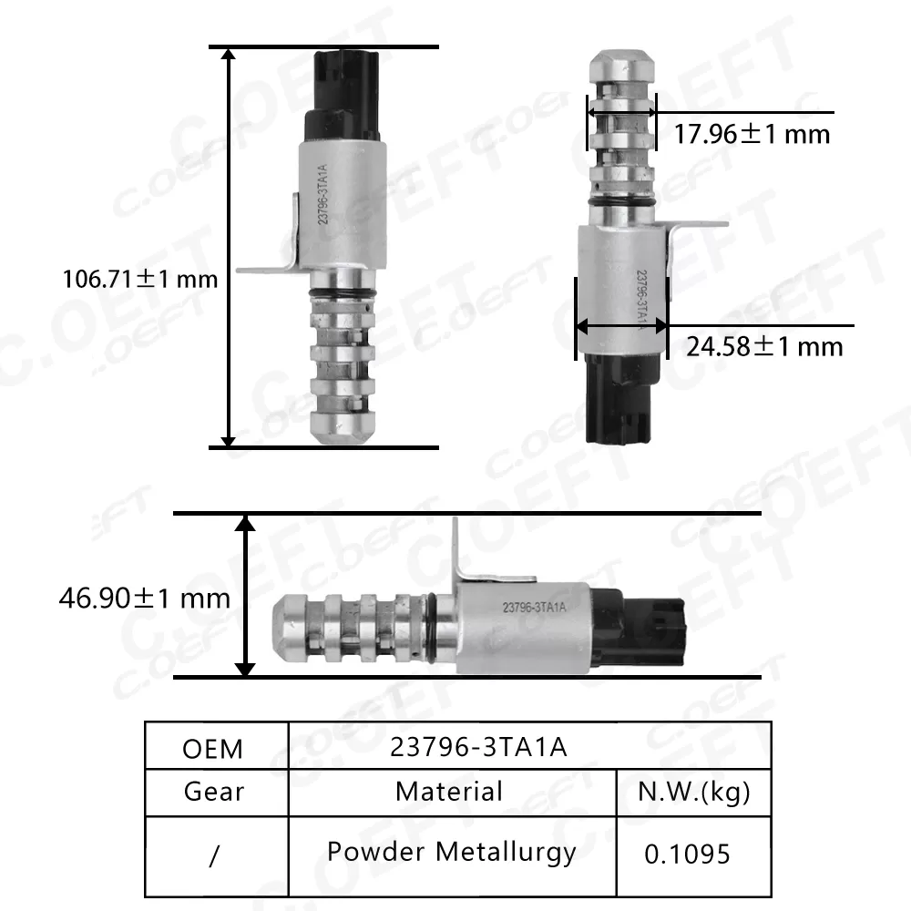 Para nissan nova válvula de controle de óleo de sincronismo automático do motor válvula de controle ajustador de árvore de cames 23796-3ta1a