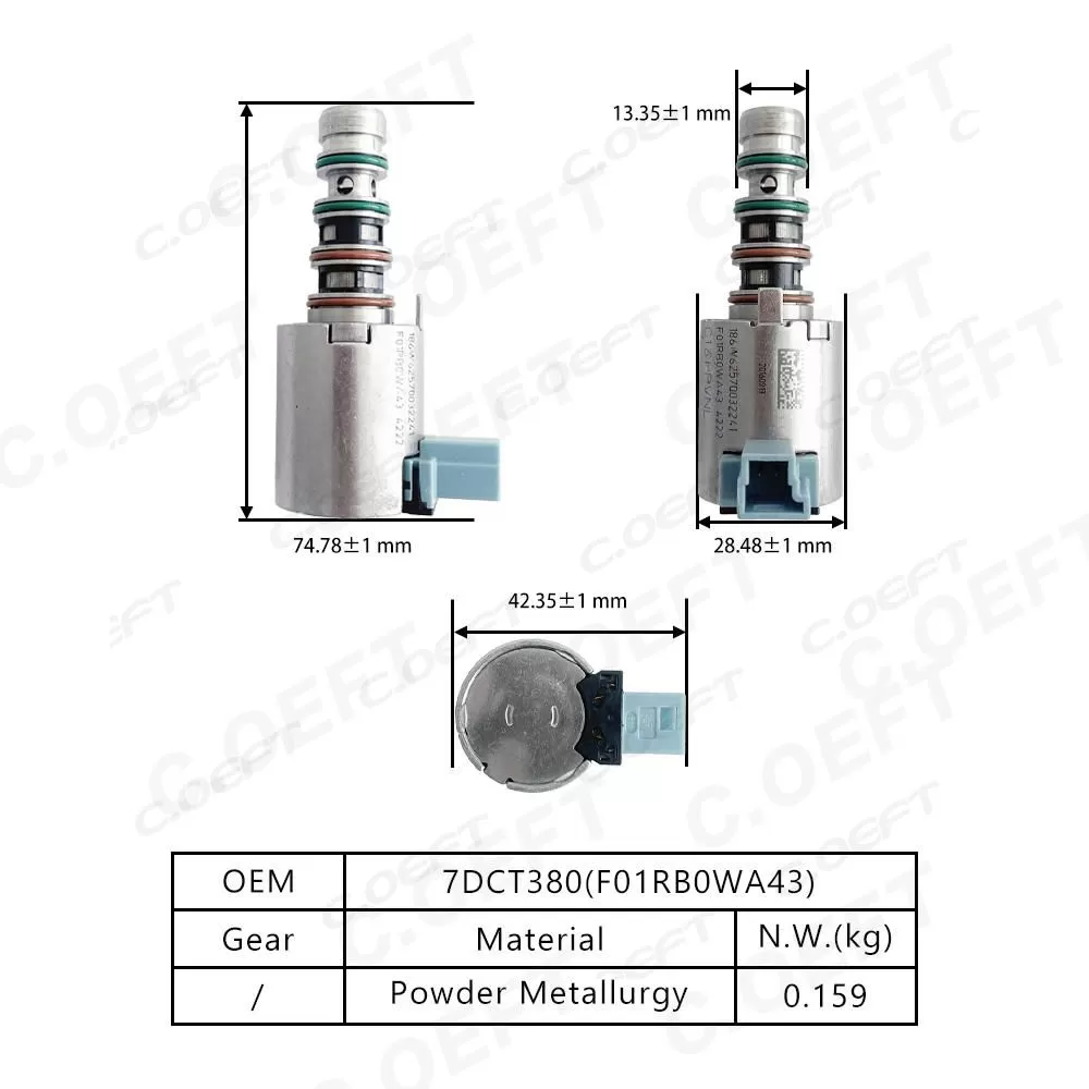 Refabricated Factory Wholesale Transmission Solenoid Valve F01RB0WA43 for Geely Xingyue 7DCT380