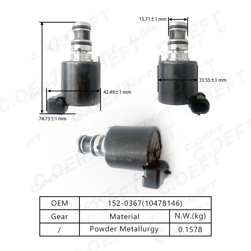 Factory Wholesale Refabricated 152-0367 10478146 Transmission Solenoid Valve for General Motors for Buick Chevrolet 4T65E New