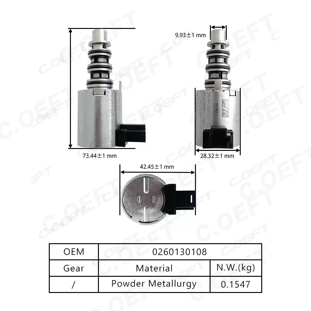 High Quality Refabricated Transmission Solenoid Valve 0260130108 Gear Boxes for Roewe Great Wall Changan 7DCT250