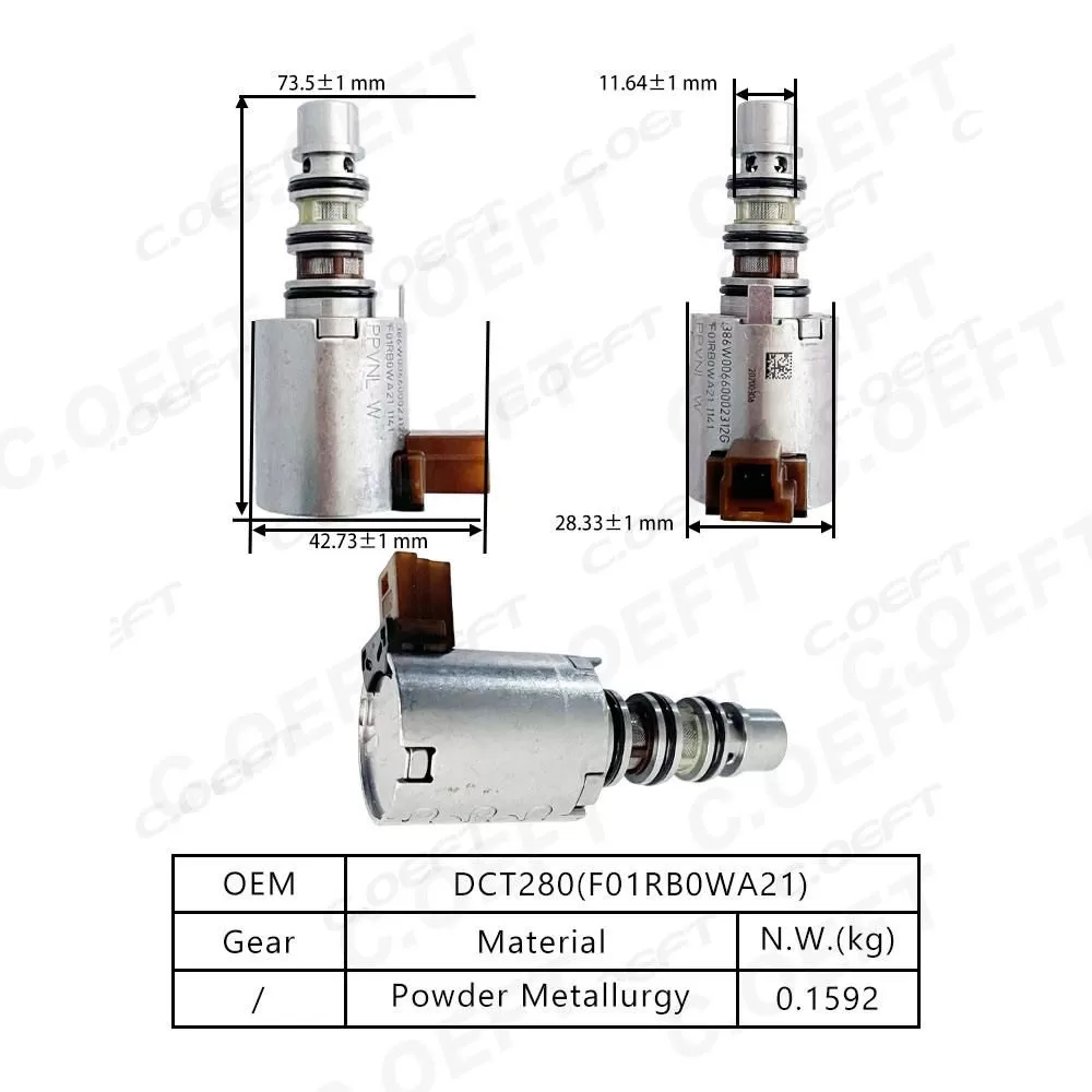 Roewe DCT280 Auto Parts Transmission Solenoid Valve F01RB0WA21 Refabricated Gear Boxes