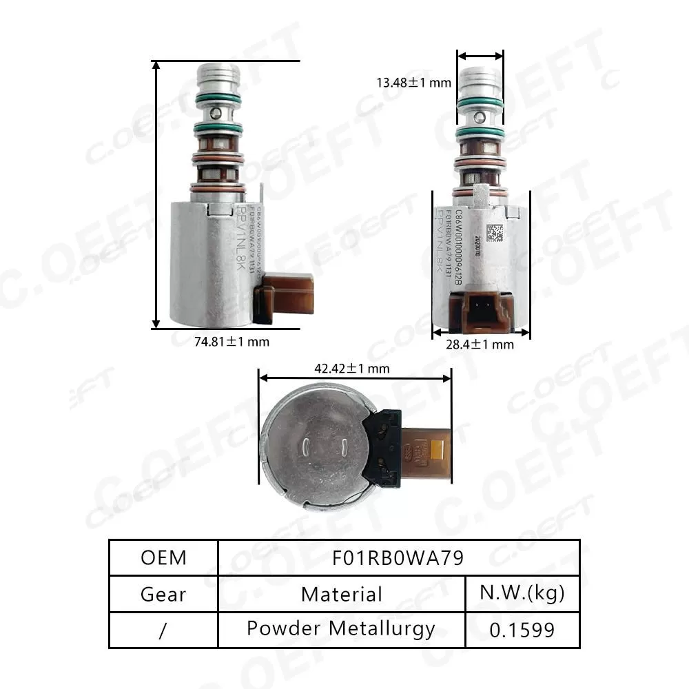 Refabrication High Quality Transmission Solenoid Valve F01RB0WA79 for Geely Xingyue 7DCT380