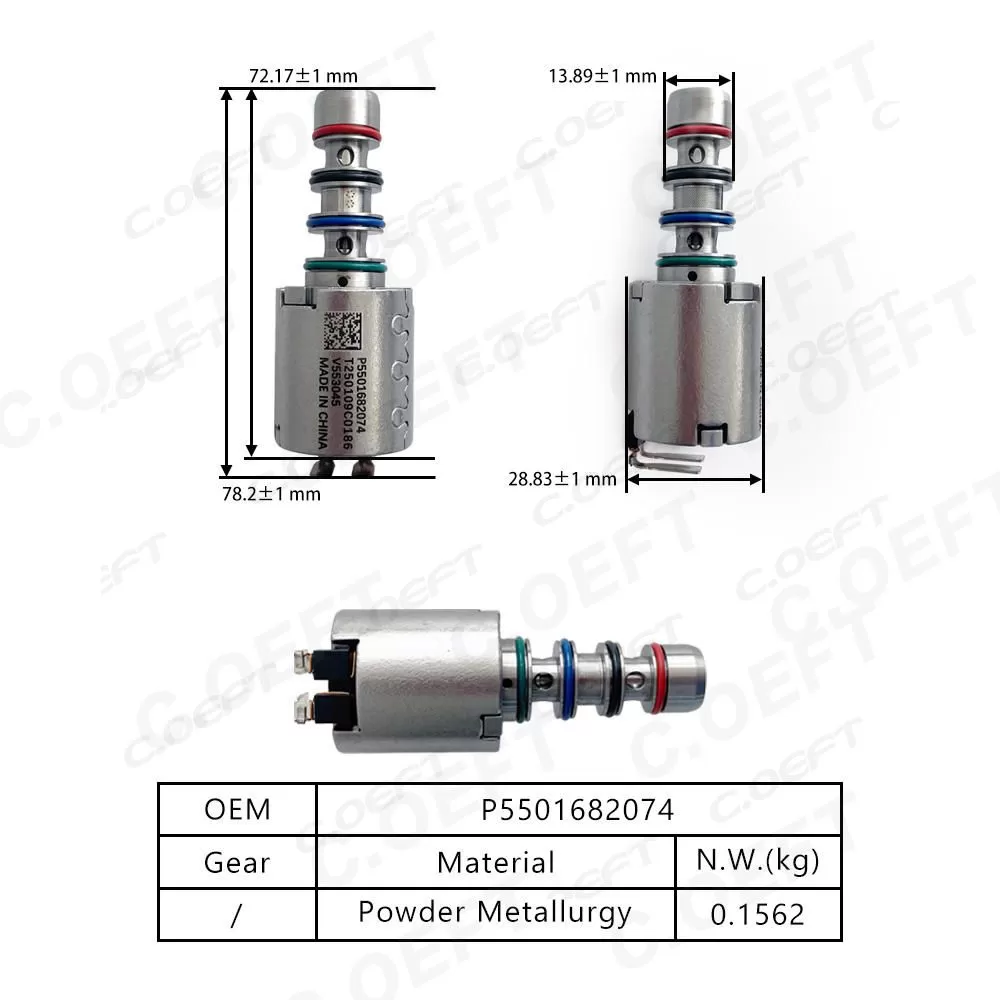 New Factory Wholesale P5501682074 Transmission Solenoid Valve for Geely 3DHT Gear Boxes