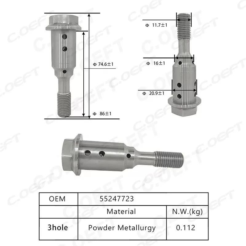 Para Fiat Jeep Nova Fábrica Atacado 55247723 Válvula Variável de Aço Parafuso Central de Controle de Óleo