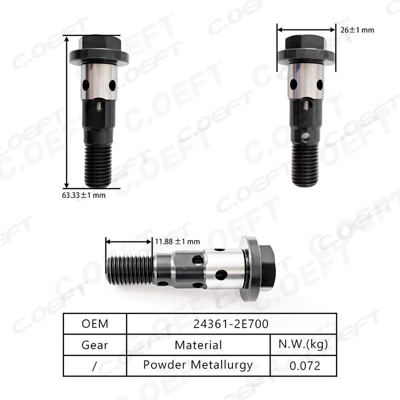 Para peças de automóvel Hyundai Nova válvula de controle de óleo 24361-2E700 com peças de motor de parafuso central automático