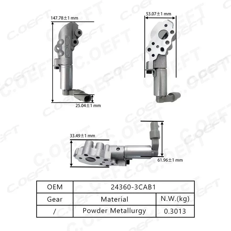 Para controle de óleo do motor coreano novas peças de automóvel-válvula variável sincronismo vvt solenóide 24360-3cab1