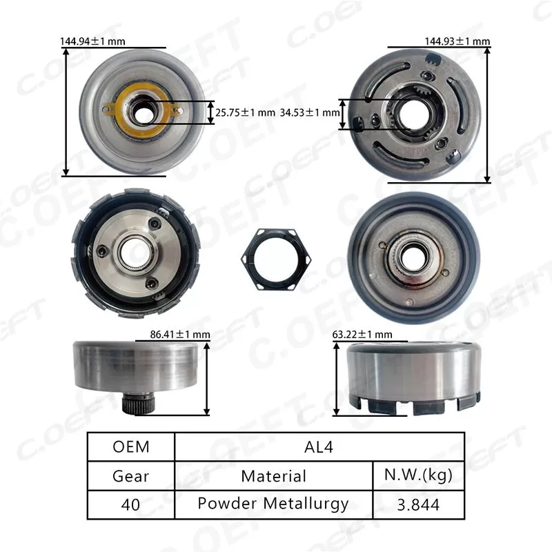 For Peugeot Citroen and Renault Transmission Brake Drum (Front + Rear) AL4