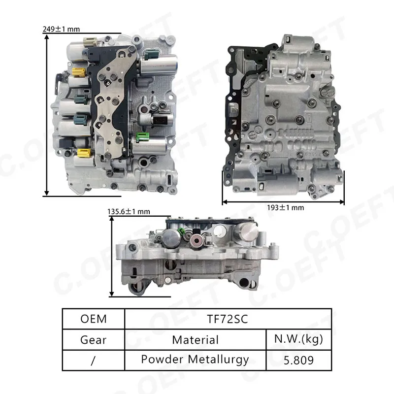 Para montagem do corpo da válvula de transmissão BMW TF72SC
